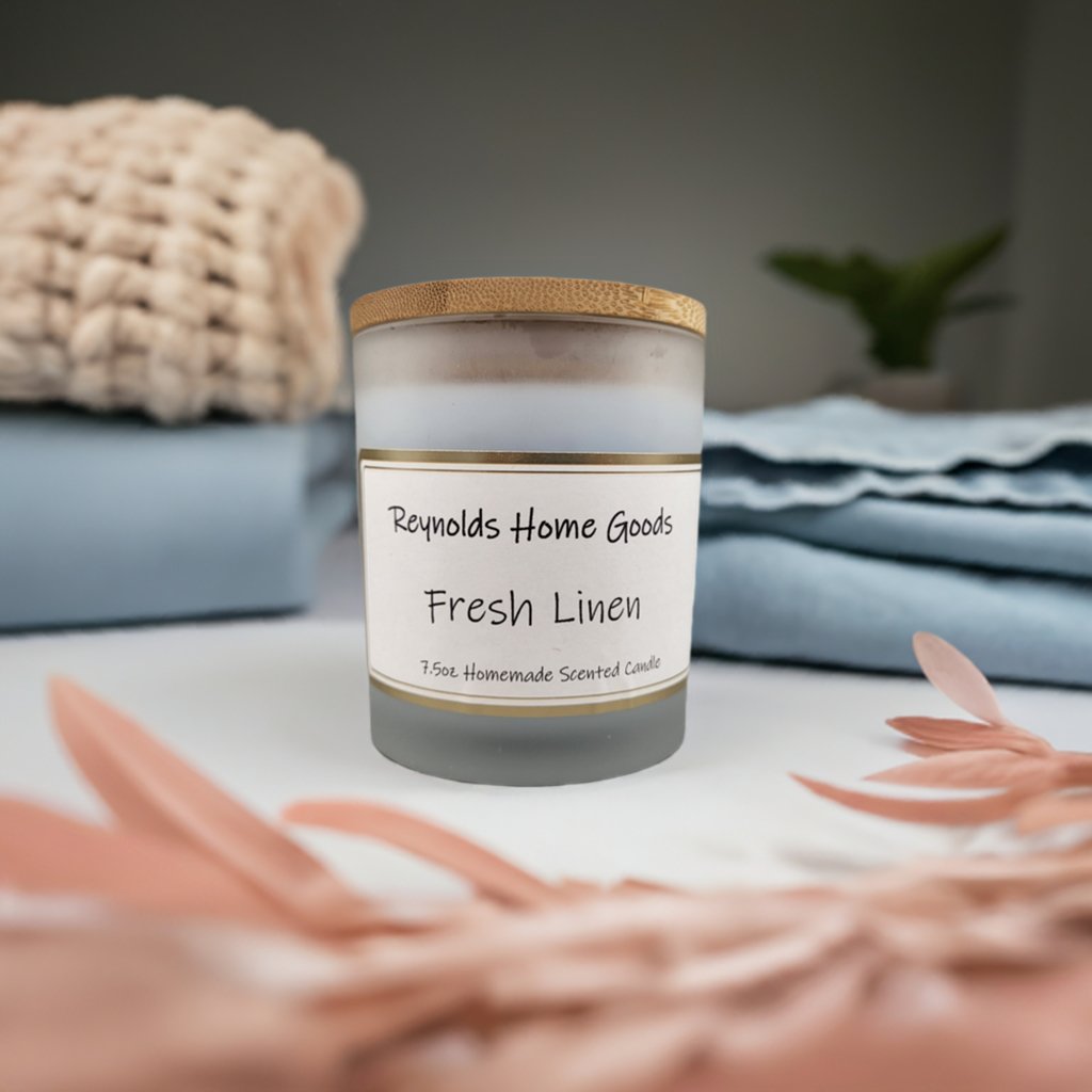 Fresh Linen 7.5oz Soy Wax Candle - Reynolds Home GoodsHomemade Soy Wax CandleReynolds Home Goods