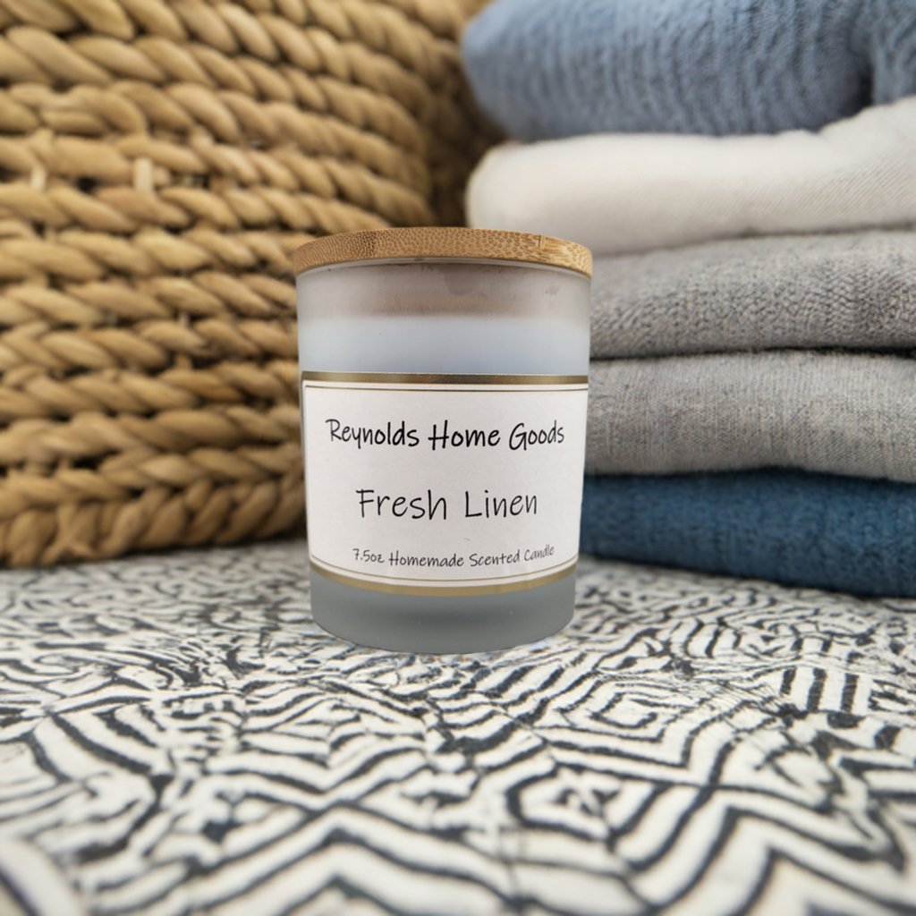 Fresh Linen 7.5oz Soy Wax Candle - Reynolds Home GoodsHomemade Soy Wax CandleReynolds Home Goods