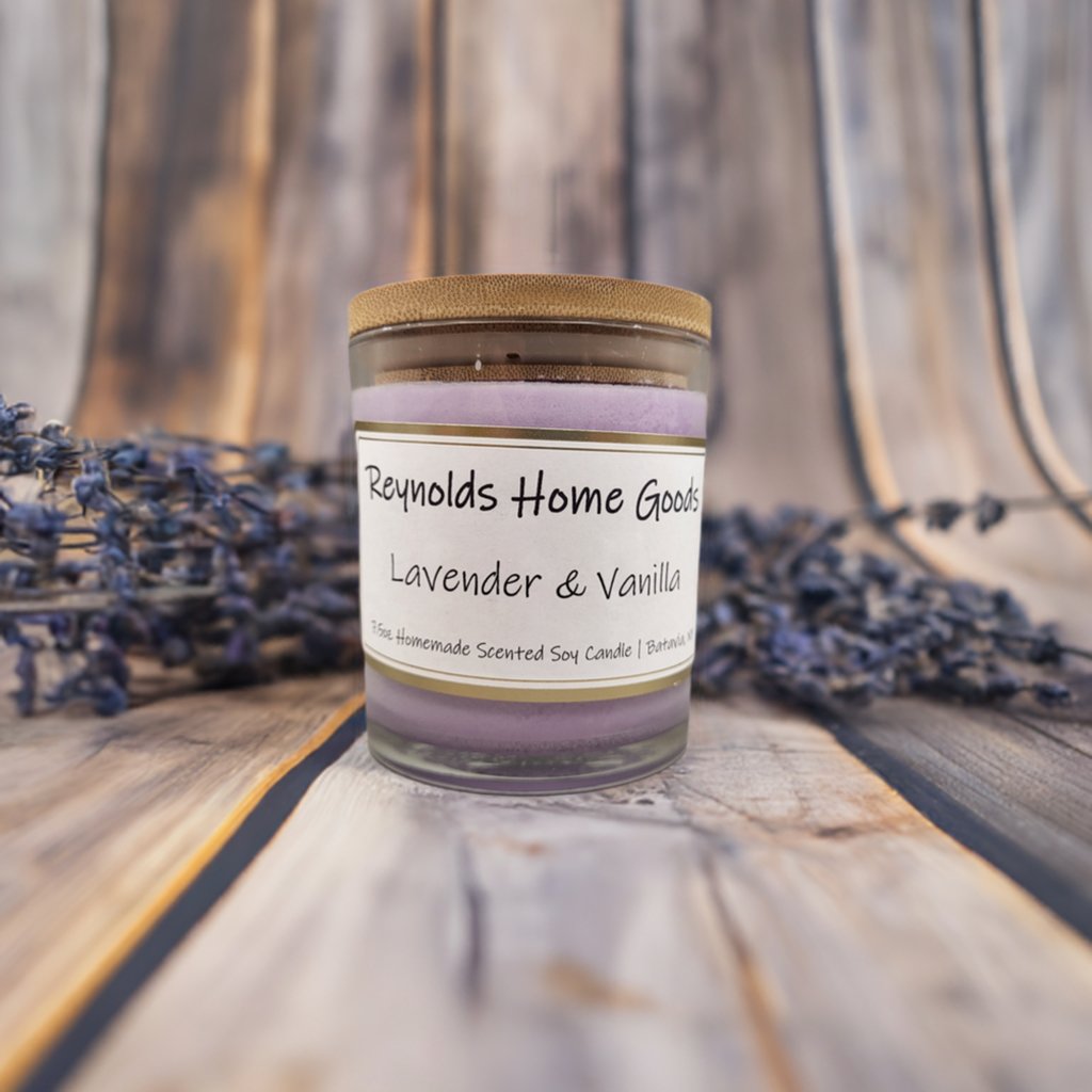 Lavender Vanilla 7.5oz Soy Wax Candle - Reynolds Home GoodsHomemade Soy Wax CandleReynolds Home Goods