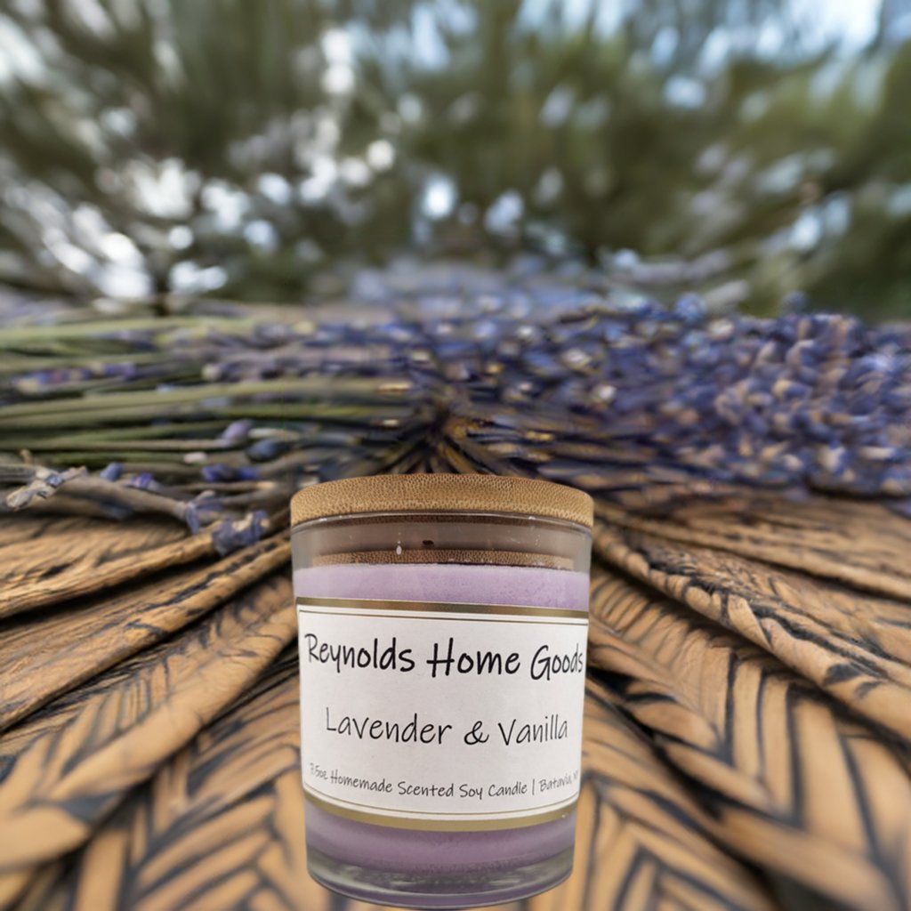 Lavender Vanilla 7.5oz Soy Wax Candle - Reynolds Home GoodsHomemade Soy Wax CandleReynolds Home Goods