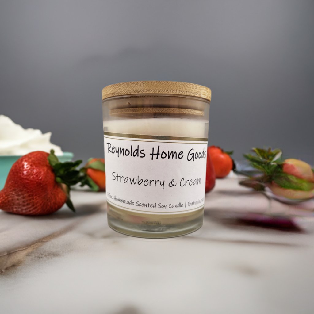 Strawberry & Cream 7.5oz Soy Wax Candle - Reynolds Home GoodsHomemade Soy Wax CandleReynolds Home Goods